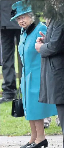  ??  ?? The Queen leaves St Mary Magdalene Church yesterday