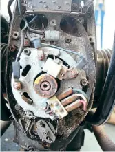  ??  ?? Alternator off to be checked – looks okay