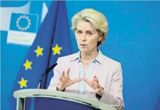  ?? Virginia Mayo / AP ?? Ursula von der Leyen després de l’anunci de les mesures fiscals a la UE