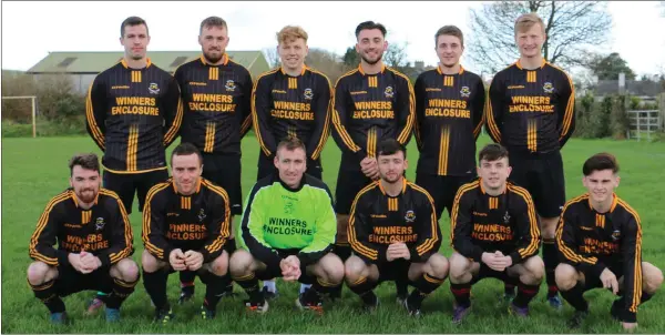  ??  ?? The Carnew AFC A team who defeated Dynamo Dublin FC iun the Back Alley.