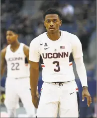  ?? Jessica Hill / Associated Press ?? UConn’s Alterique Gilbert is part of UConn’s deep group of guards this season.