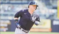  ?? Frank Franklin II / Associated Press ?? The Yankees’ Clint Frazier runs the bases after hitting a home run during the first inning of a spring training game against the Tampa Bay Rays on Thursday in Tampa, Fla.