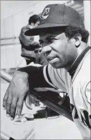  ?? ASSOCIATED PRESS FILE ?? Indians manager Frank Robinson looks on during spring training in 1975 in Tucson, Ariz.