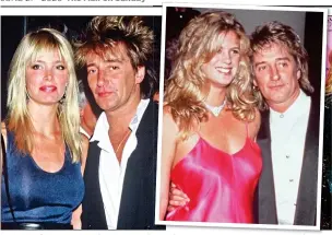  ??  ?? WEARING WELL: Rod Stewart with, from left, Kelly Emberg, Rachel Hunter, wife No 3 Penny Lancaster, and Britt Ekland