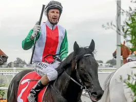  ?? RACE IMAGES SOUTH ?? Leith Innes and Aegon team up for today’s Karaka Million three-year-old race at Ellerslie after winning the 2000 Guineas at Riccarton in November.