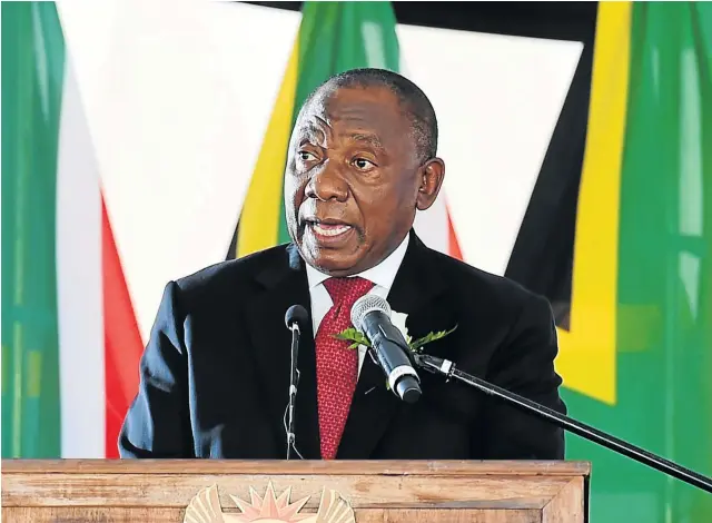  ?? Picture: GCIS ?? GIVING HOPE: President Cyril Ramaphosa says towns and cities will be a high priority in his drive to expropriat­e land without compensati­on