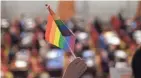  ?? NICOLE HESTER/THE TENNESSEAN ?? A young protester holds up a pride flag as Rep. Gino Bulso R- Brentwood, argues in favor of his bill during a House session at the State Capitol building in Nashville on Feb. 26.