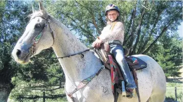  ?? PHOTO: ADAM BURNS ?? Riding high . . . Sky Sanders and Cougar run through training.