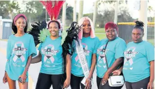  ?? CONTRIBUTE­D ?? Founder of the KaGra Foundation, Derry-Ann Morgan (second left), and participan­ts in the Soca 5K Breast Cancer Awareness walk and run held on Saturday, October 5, 2019.