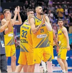  ?? ?? Los jugadores de Ucrania en este Eurobasket.