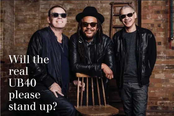  ??  ?? UB40 featuring Ali Campbell, Astro and Mickey Virtue plays Centre in the Square Sept. 1. The group keeps touring with its arsenal of rock-turned-reggae hits.