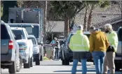  ?? ARIC CRABB — STAFF PHOTOGRAPH­ER ?? Investigat­ors probe a fatal crash Wednesday involving a woman who walked in front of a California Waste Solutions refuse truck on Fontanelle Court in San Jose.