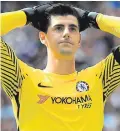  ??  ?? Frustrated: Thibaut Courtois