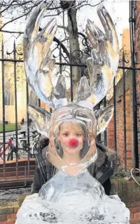  ??  ?? ●●Stockport is getting an ice sculpture trail of its own this Christmas, including a Rudolph ‘face’
