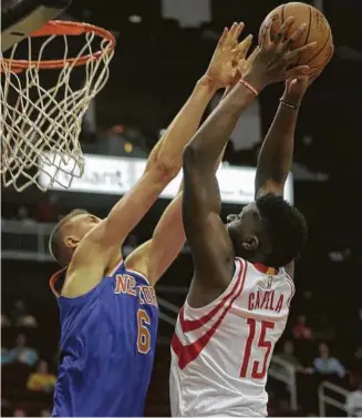  ?? Elizabeth Conley / Houston Chronicle ?? Clint Capela has impressed during the Rockets’ preseason.