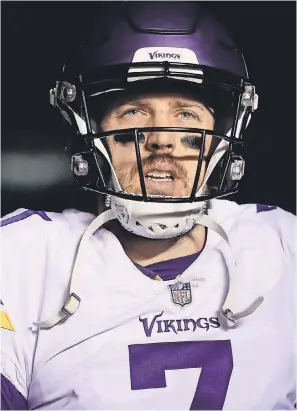  ??  ?? Quarterbac­k Case Keenum is headed to the Broncos after having a breakout season with the Vikings. BILL STREICHER/USA TODAY SPORTS