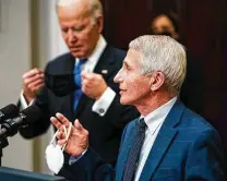  ?? Demetrius Freeman / Washington Post ?? Anthony Fauci, the chief medical adviser to President Joe Biden, answers questions about the omicron variant last Monday. The variant’s developmen­t was predictabl­e, given our failure to vaccinate the world.