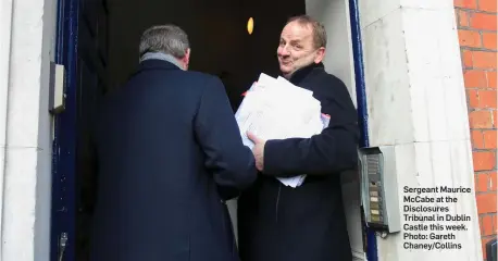  ?? Photo: Gareth Chaney/Collins ?? Sergeant Maurice McCabe at the Disclosure­s Tribunal in Dublin Castle this week.