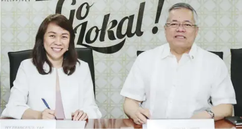  ??  ?? DTI, SM’S KULTURA SIGN DEAL TO OPERATE GO LOKAL! Department of Trade and Industry (DTI) and Kultura, the country’s largest retailer of homegrown products, sign an agreement on March 24 in Makati to open Go Lokal! stores at SM Makati. Go Lokal! is a...