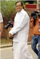  ?? — PRITAM BANDYOPADH­YAY ?? Union Ministers Piyush Goyal and Kiran Rijiju; former finance minister and senior Congress leader P Chidambara­m during the ongoing Monsoon session of Parliament, in New Delhi on Tuesday.