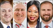  ?? ?? Insurance commission­er candidates include (from left) Matthew Wilson, John King, Janice Laws Robinson and Patrick Witt.