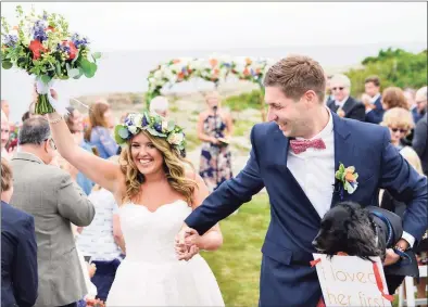  ?? E-Bration / Contribute­d photo ?? Shea and Jeff Cohen in 2018 after their wedding vows in Ogunquit, Maine. The Monroe couple have launched a website called E-Bration, which provides a central depository for digital cards and mementos pegged to life events, as well as the ability to send commemorat­ive cards, invites and cash gifts.