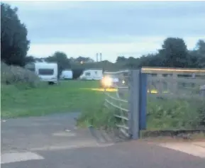  ??  ?? The travellers’ encampment in Town Lane, Southport