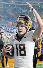  ?? John Raoux The Associated Press ?? Florida State quarterbac­k Tate Rodemaker might not play in the ACC title game because of a concussion.