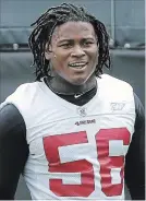  ?? ASSOCIATED PRESS FILE PHOTO ?? San Francisco 49ers linebacker Reuben Foster was arrested Nov. 24 at the team hotel on charges of domestic violence.