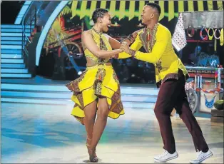  ?? Picture: SUPPLIED ?? GROOVING: Zola Nombona and her dance partner Tebogo Mashilo are in the top three of ‘Dancing with the Stars SA’