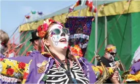  ??  ?? Day of the dead? A performer at Towersey festival, which lost out on funding this week