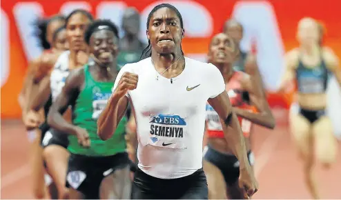  ?? Picture: Reuters ?? Caster Semenya cruises to victory in the 800m at the Diamond League meeting in Monaco on Friday night. She aims to break the world record in Zurich next month.