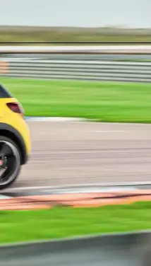  ??  ?? Above and below: track evening at Rockingham was a chance to see if the so-far-underwhelm­ing DS 3 Performanc­e could redeem itself on a circuit