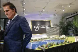  ?? ASSOCIATED PRESS 2016 ?? Casino mogul Steve Wynn, shown at a press conference in 2016, is facing investigat­ions by gaming regulators and allegation­s of sexual misconduct. Wynn stepped down as chairman and CEO of the resorts bearing his name.