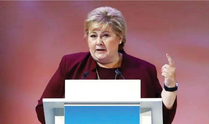  ?? FOTO: FABRIZIO BENSCH, SCANPIX ?? KRF-STØTTE: Erna Solberg kommer KrF i møte og åpner for å stramme inn på abortloven.