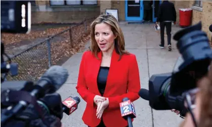  ?? Photograph: Evelyn Hockstein/Reuters ?? ‘Well, well, well: democracy has prevailed,’ Jocelyn Benson said in her victory speech.