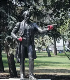  ?? TROY FLEECE ?? Patrick Johnson, who said last week that he vandalized the Macdonald statue in Victoria Park, is now facing a criminal charge.