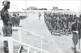  ??  ?? ALL SYSTEMS GO . . . Zimbabwe Defence Forces go through their drills yesterday in preparatio­n for Independen­ce Day celebratio­ns at White City Stadium today. — Picture by Eliah Sauhsoma