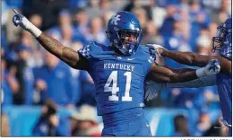  ?? AP/BRYAN WOOLSTON ?? Kentucky senior linebacker Josh Allen leads the SEC in sacks (13), tackles for loss (17.5) and forced fumbles (5).