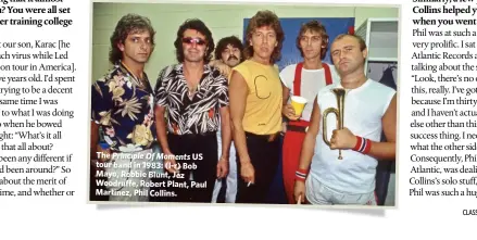  ??  ?? The Principle Of Moments US tour band in 1983: (l-r) Bob Mayo, Robbie Blunt, Jez Woodruffe, Robert Plant, Paul Martinez, Phil Collins.