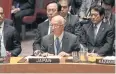  ??  ?? Japanese ambassador to the UN Koro Bessho speaks to UN Security Council.