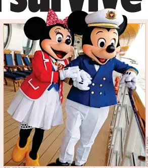  ??  ?? OH, MICKEY!: Disney characters help to entertain the cruise line passengers