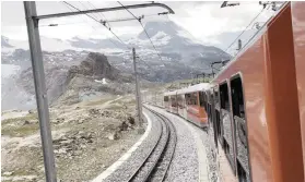  ??  ?? SWITZERLAN­D’S FIRST. The highest electric open-air cogwheel railway in Zermatt opened in 1898.