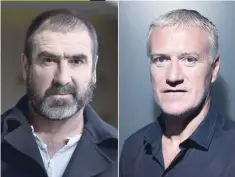  ??  ?? This combo of file pictures shows former French player turned actor Eric Cantona (left) and France’s national football coach Didier Deschamps. — AFP