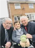  ??  ?? Matthew with Bobby Kerr and Micky Horswill.