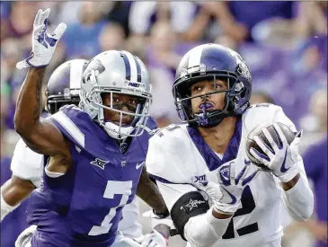  ?? CHARLIE RIEDEL / ASSOCIATED PRESS ?? TCU safety Niko Small (2) says coach Gary Patterson told the defense “we’ve played a lot of hard games, we haven’t played a lot of smart games . ... We just have to make sure that we play smart and hard.”
