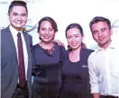  ??  ?? Marketing Communicat­ions team Nico Velasquez, Frances Alfafara, Jaris Boc and Jay-ar Tubay