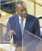  ??  ?? Finance Minister Dr Nigel Clarke during his presentati­on at the sitting of the house on Thursday last.