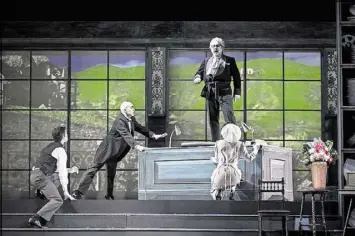  ??  ?? Burak Bilgili performs the title role in the Atlanta Opera’s production of “Don Pasquale.”