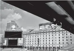  ?? KARL MERTON FERRON/THE BALTIMORE SUN ?? A view looking at the warehouse beyond the bleachers Saturday at Camden Yards.